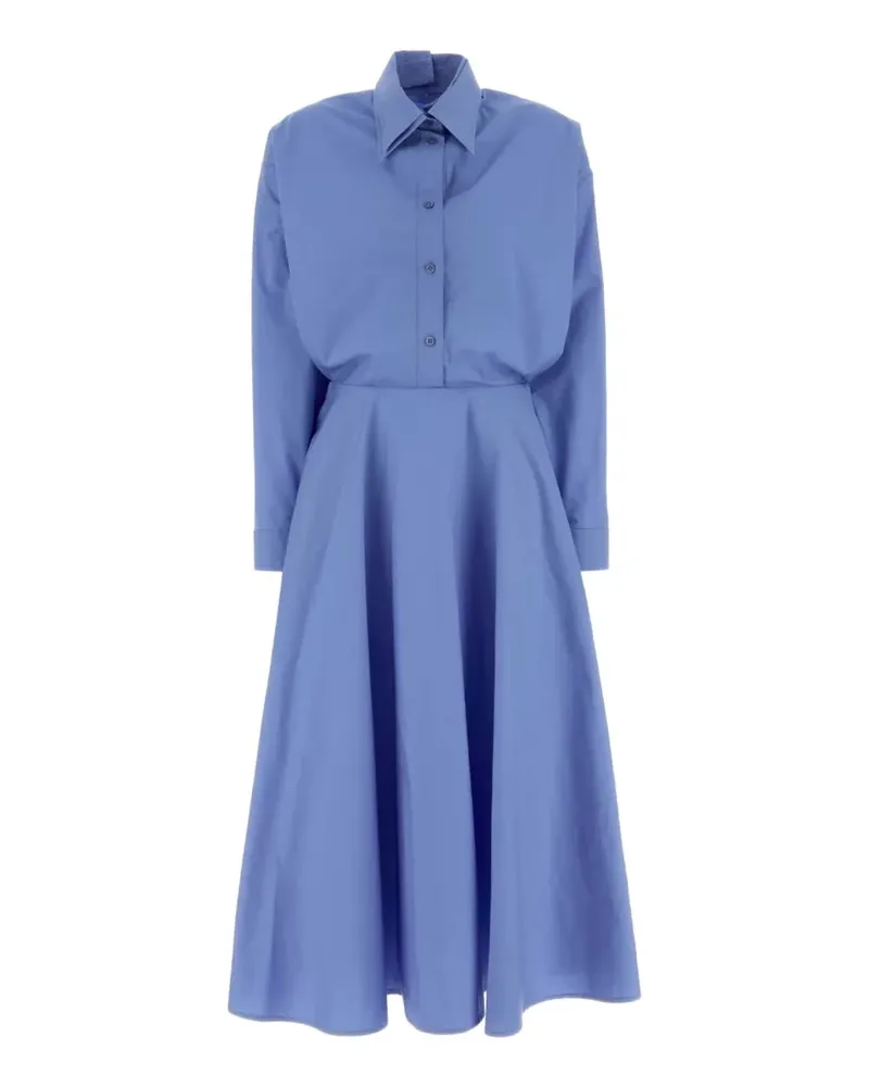 Balenciaga Midikleid aus Popeline - Blau Blau