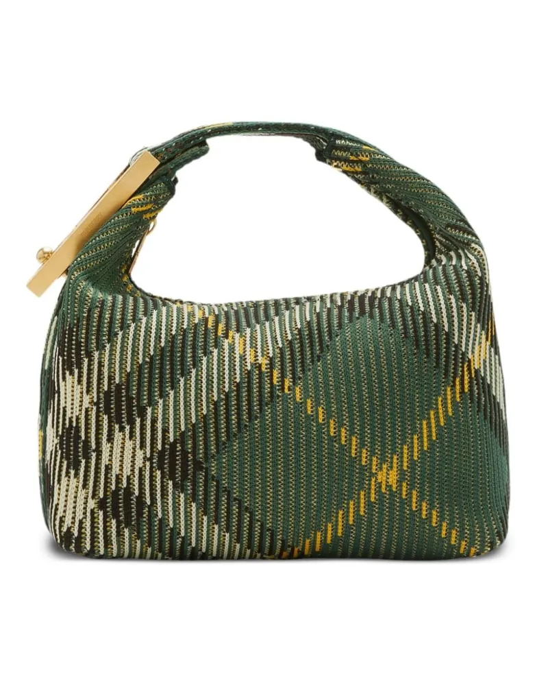Burberry Mittelgroße Peg Schultertasche mit Karomuster - Grün Grün