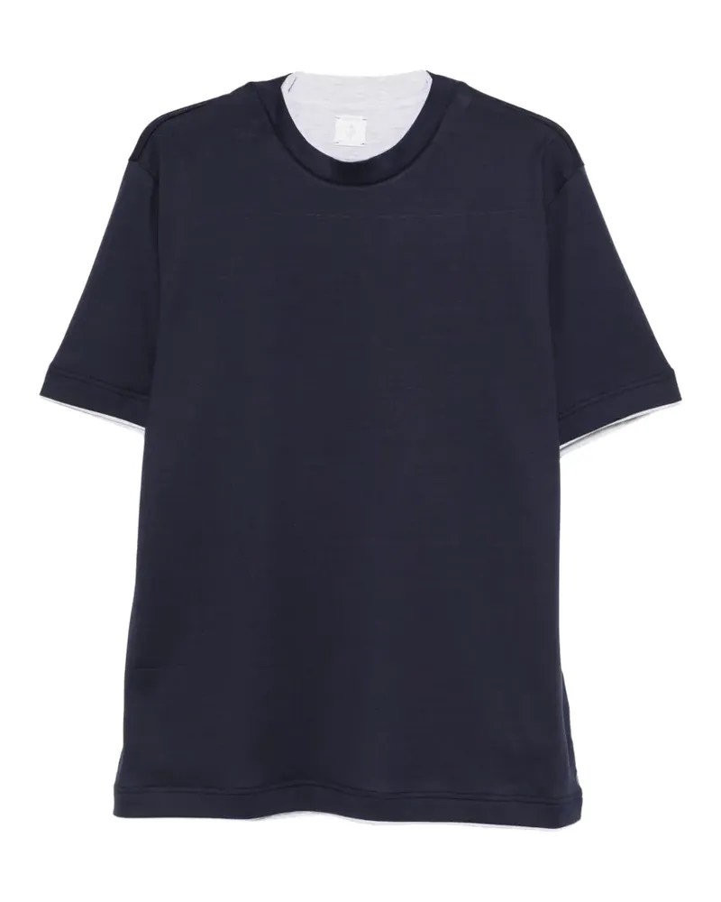Eleventy T-Shirt mit Besatz - Blau Blau