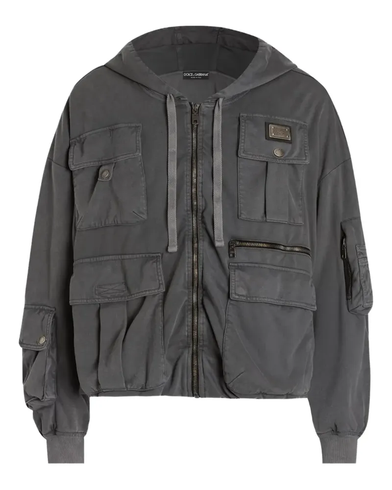 Dolce & Gabbana Kapuzenjacke mit Reißverschluss - Grau Grau