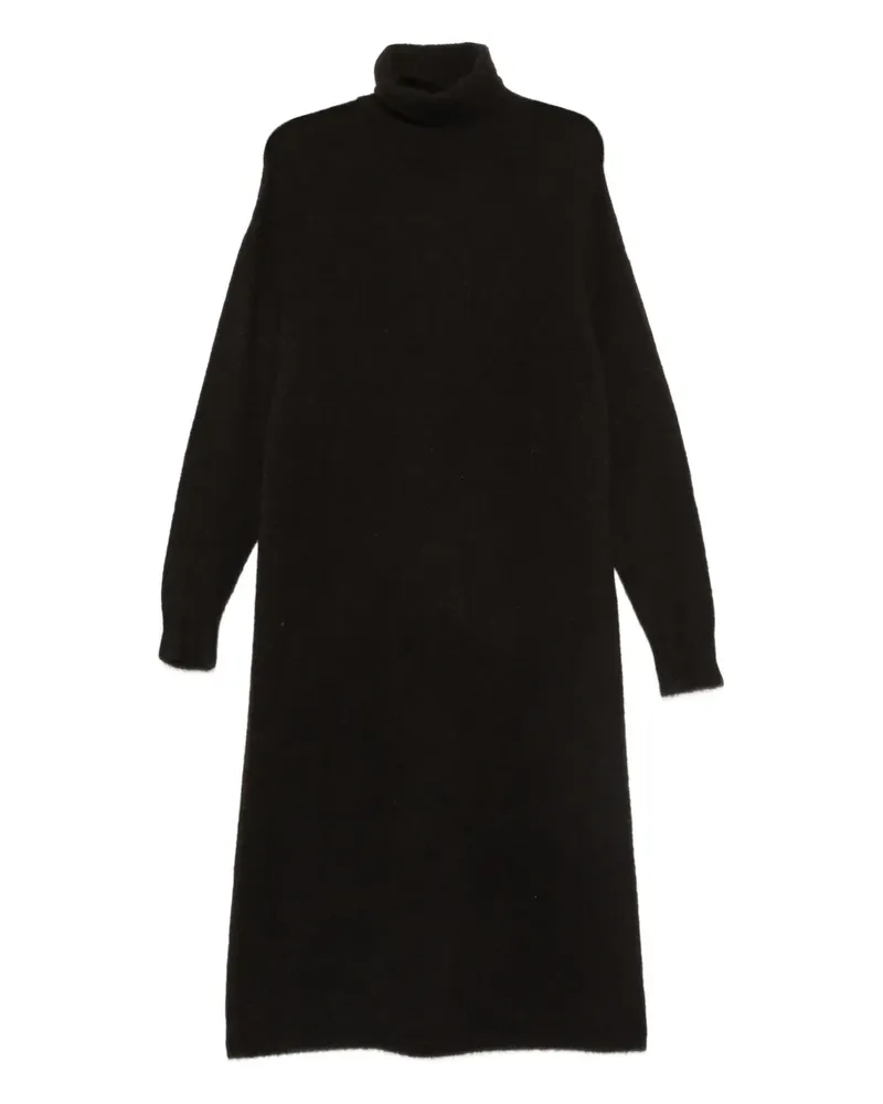 6397 Midikleid mit Rollkragen - Schwarz Schwarz
