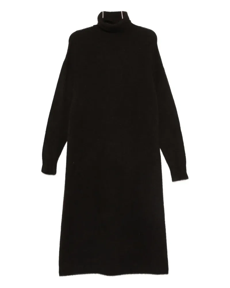 6397 Midikleid mit Rollkragen - Schwarz Schwarz