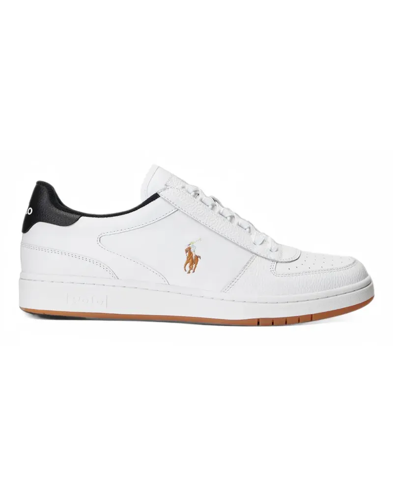 Ralph Lauren logo-embroidered leather sneakers - Weiß Weiß