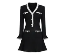Gestricktes Minikleid in A-Linien-Design - Schwarz