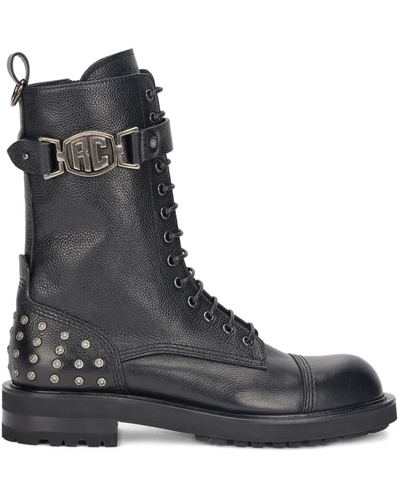 Roberto Cavalli Schnürstiefel mit Nieten - Schwarz Schwarz