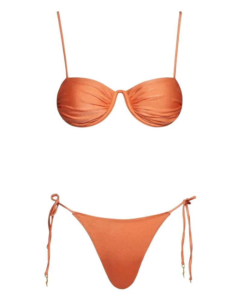 Noire Swimwear Bikini mit Schnürung - Orange Orange