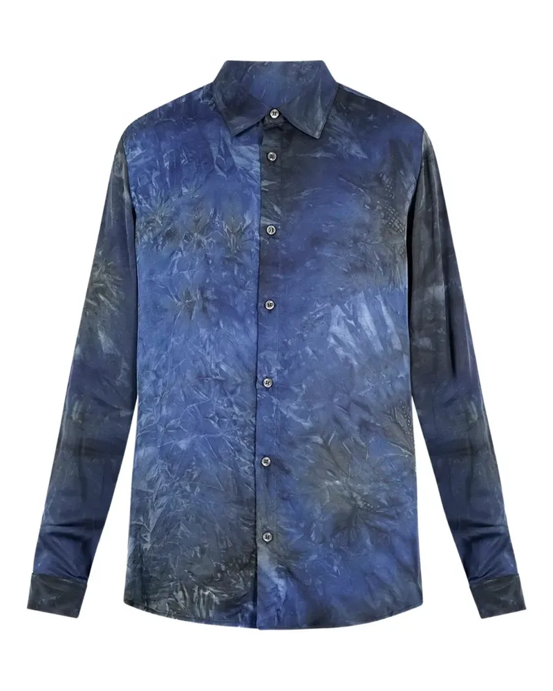 Yes London Hemd mit Batikmuster - Blau Blau