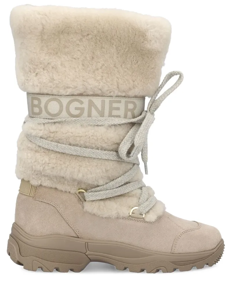 Bogner Schnürstiefel mit Shearling - Nude Nude