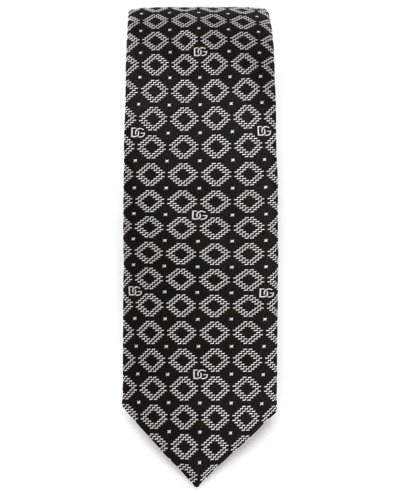 Dolce & Gabbana Seidenkrawatte aus Logo-Jacquard - Schwarz Schwarz