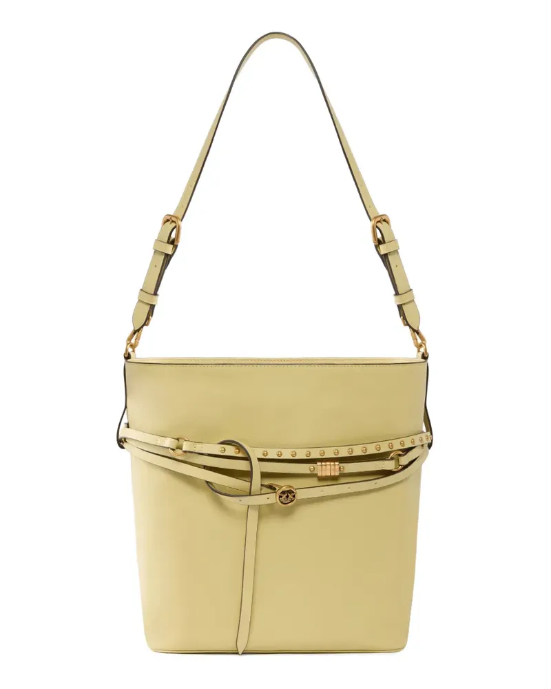 Pinko medium studded-strap bucket bag - Gelb Gelb