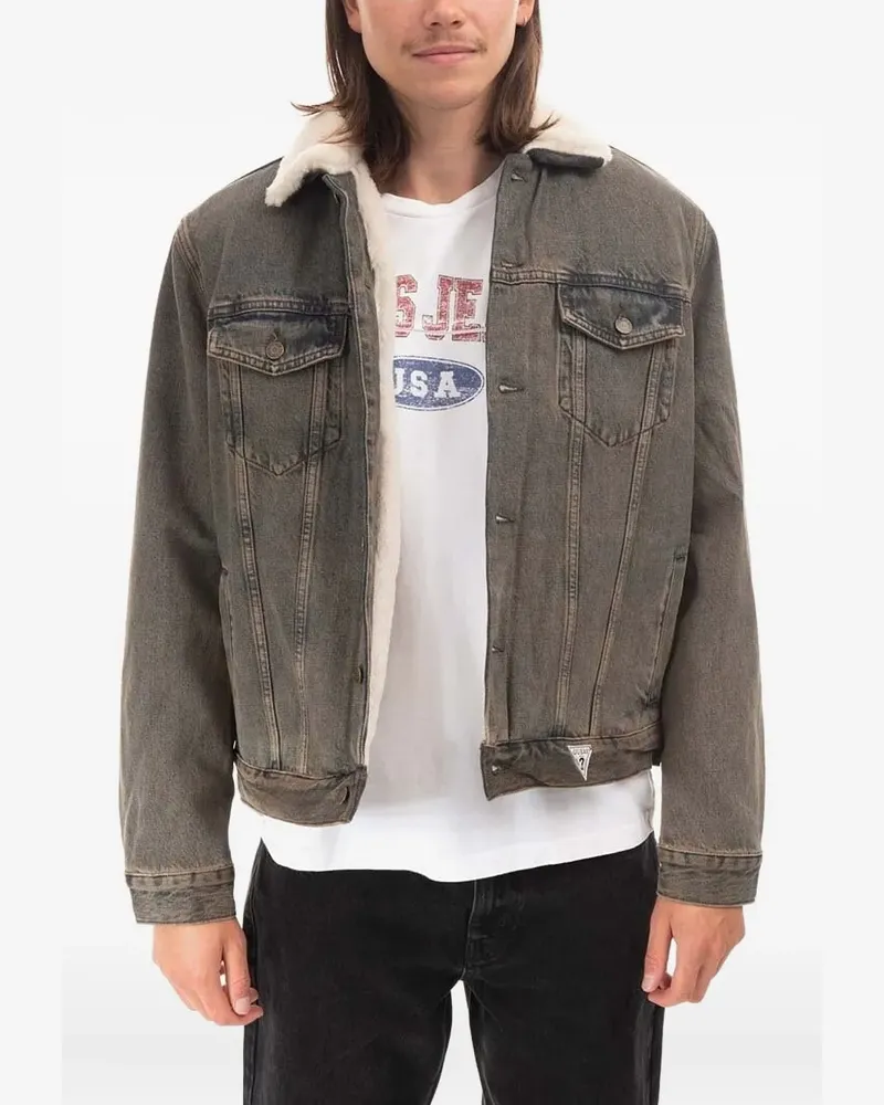 Guess Jeansjacke mit Shearling-Kragen - Braun Braun