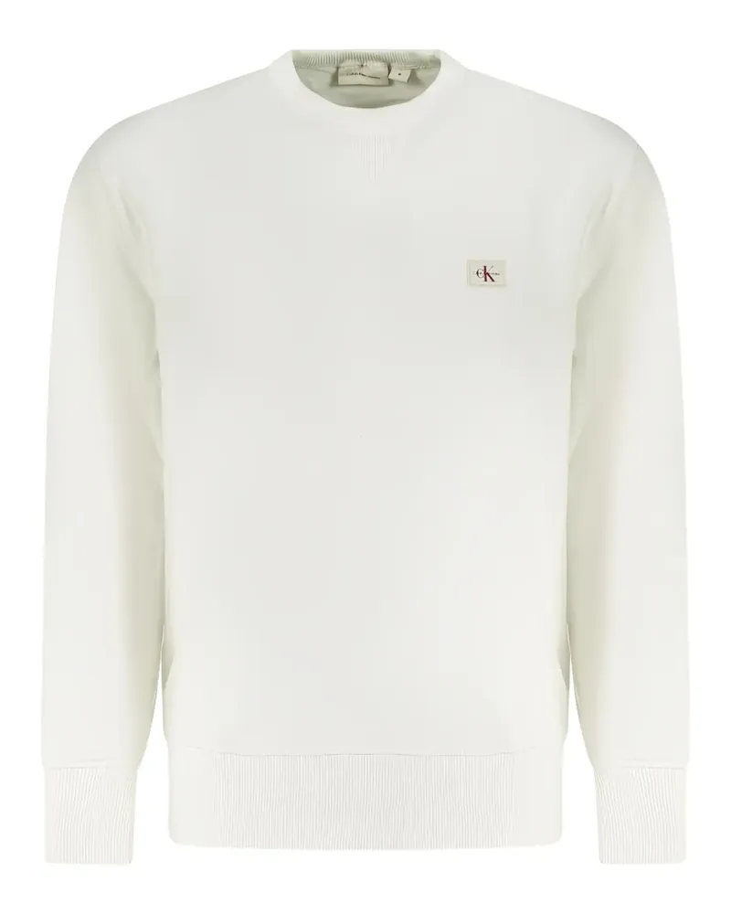 Calvin Klein logo-patch crew-neck sweatshirt - Weiß Weiß
