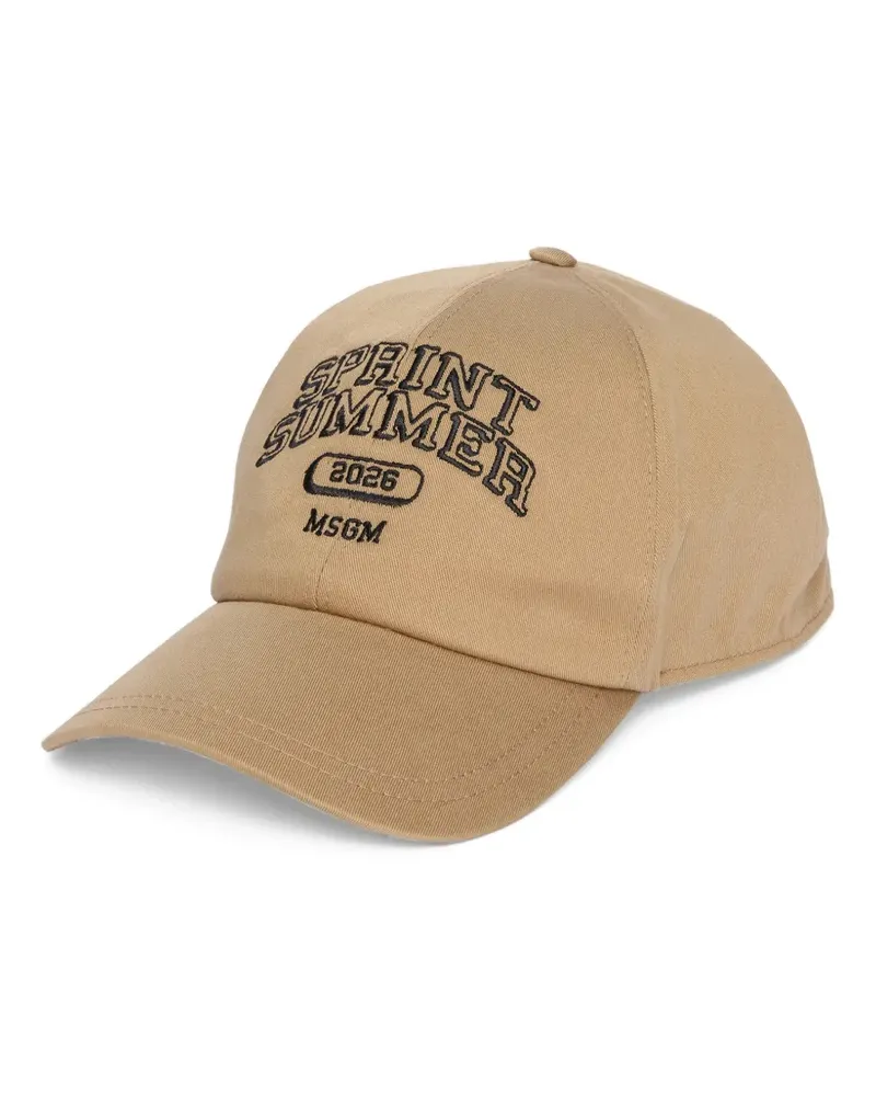 MSGM Baseballkappe mit Stickerei - Nude Nude