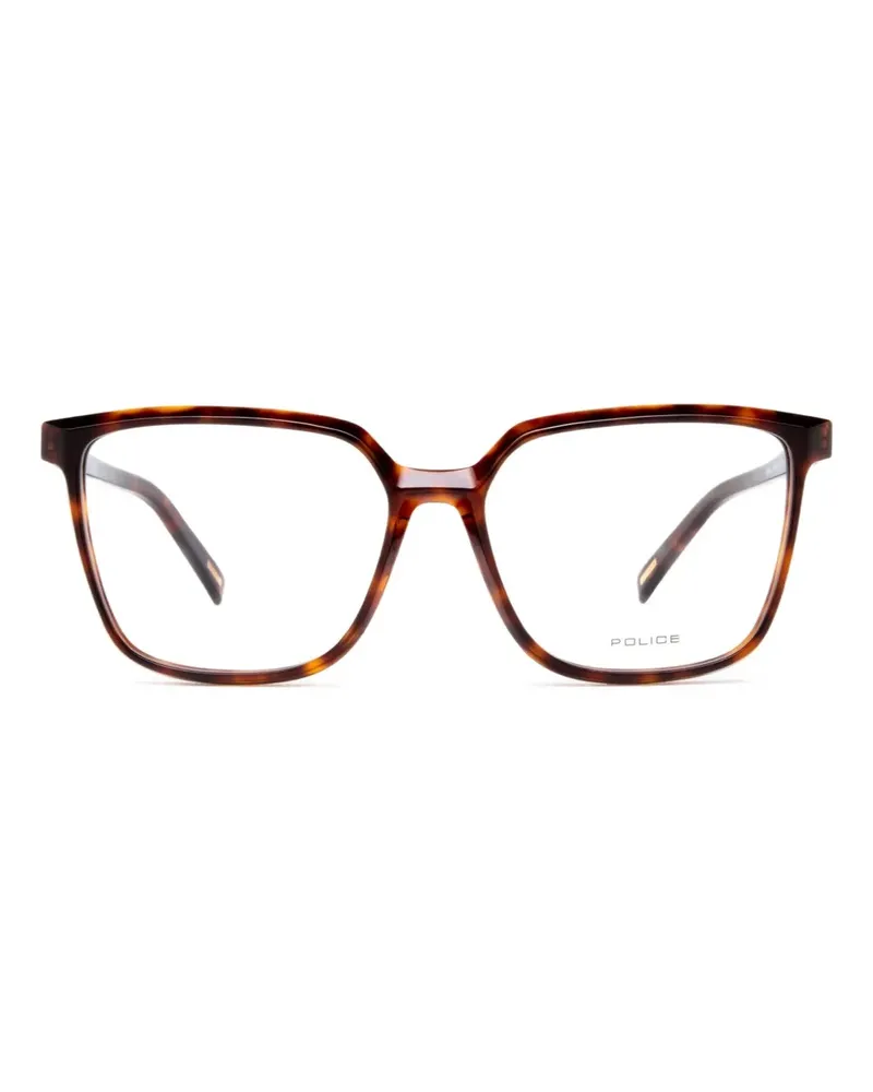Police Brille mit eckigem Gestell - Braun Braun