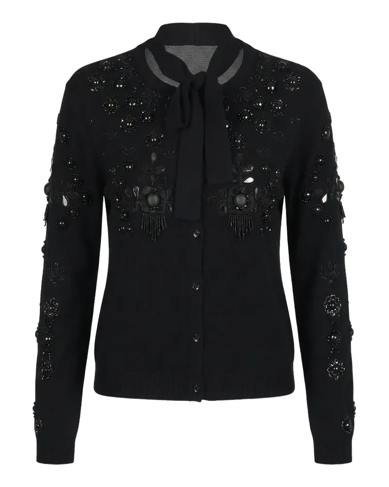 Valentino Garavani beaded bow cardigan - Schwarz Schwarz