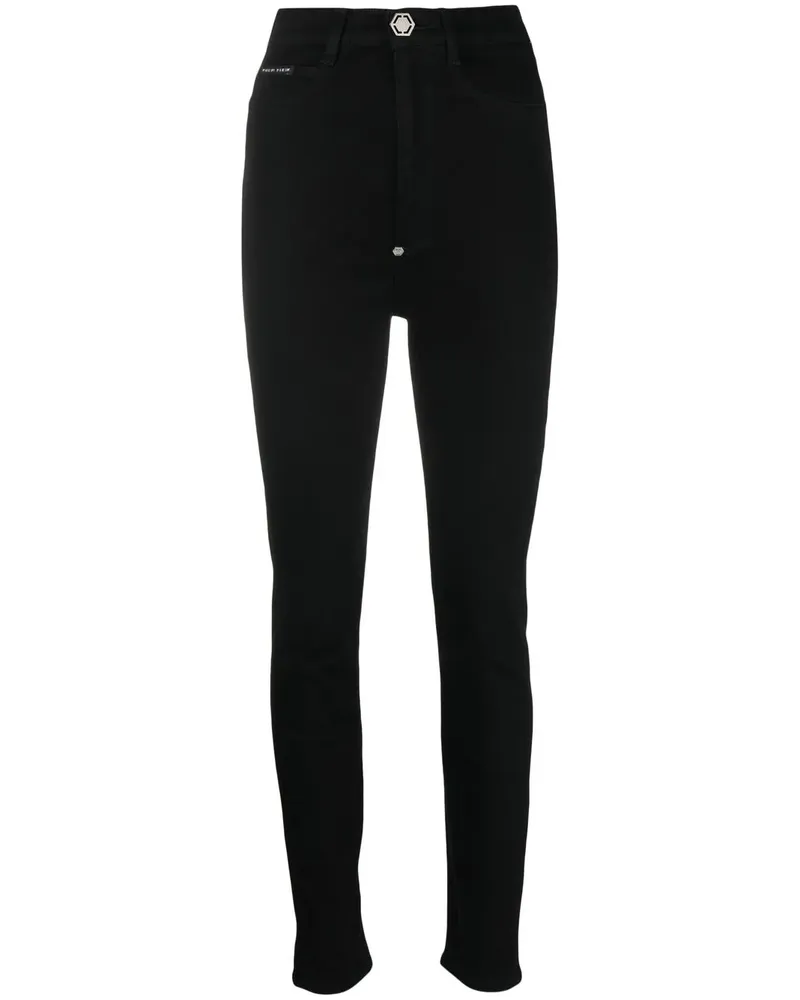 Philipp Plein Skinny-Jeans mit hohem Bund - Schwarz Schwarz