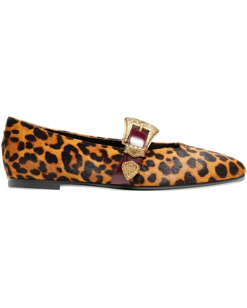 FESTA Milano Dalma leopard-print double strap ballet flats - Braun Braun