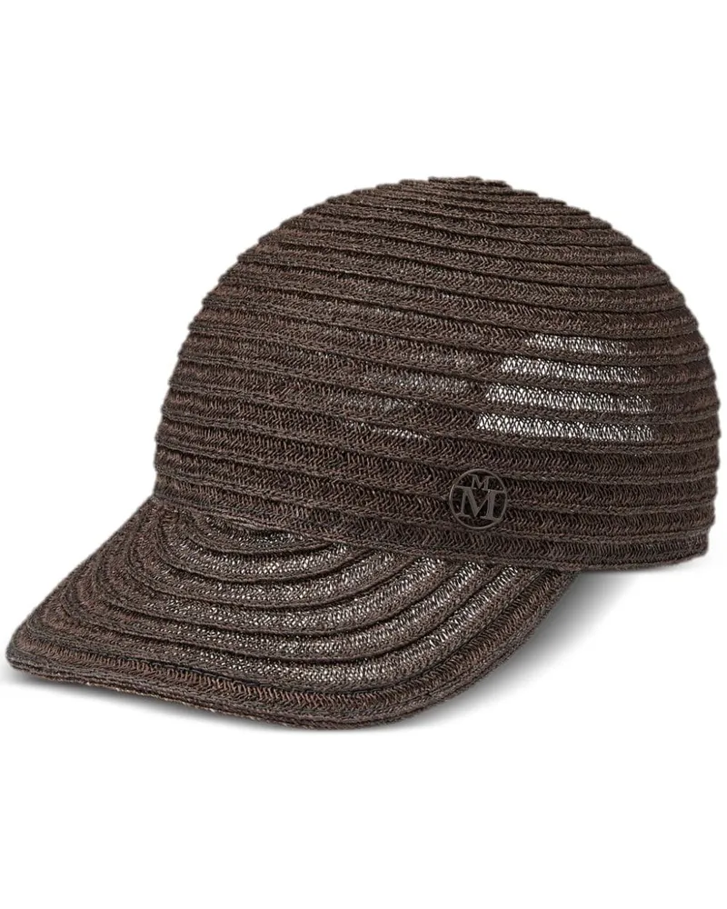 Maison Michel Tiger Baseballkappe aus Bast - Braun Braun