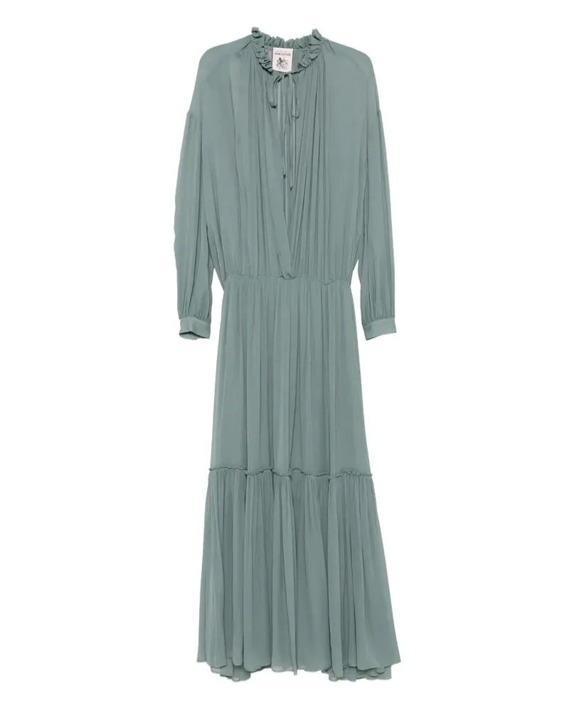 Erika Cavallini Maxikleid mit Falten - Blau Blau