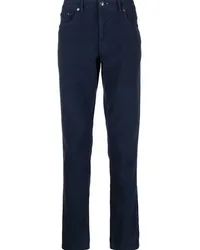 Hackett Moleskin Straight-Leg-Hose mit Logo Blau