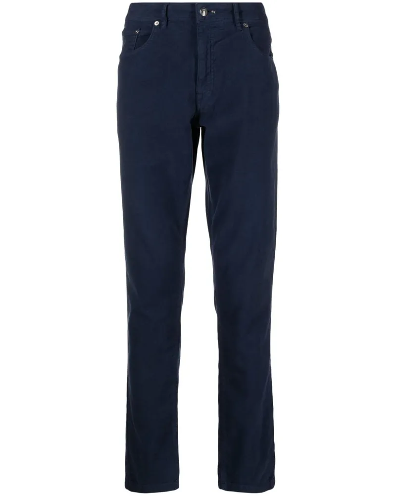 Hackett Moleskin Straight-Leg-Hose mit Logo - Blau Blau