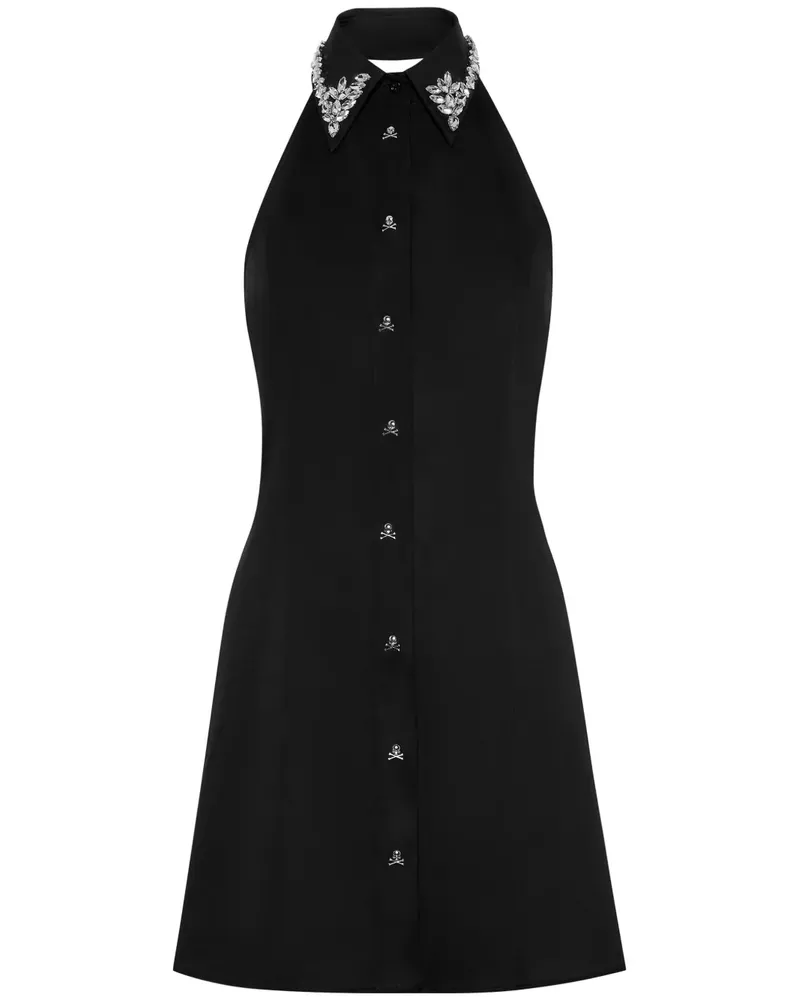Philipp Plein Minikleid mit Kristallen - Schwarz Schwarz