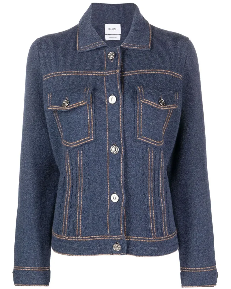 Barrie Cardigan mit Kontrastnähten - Blau Blau