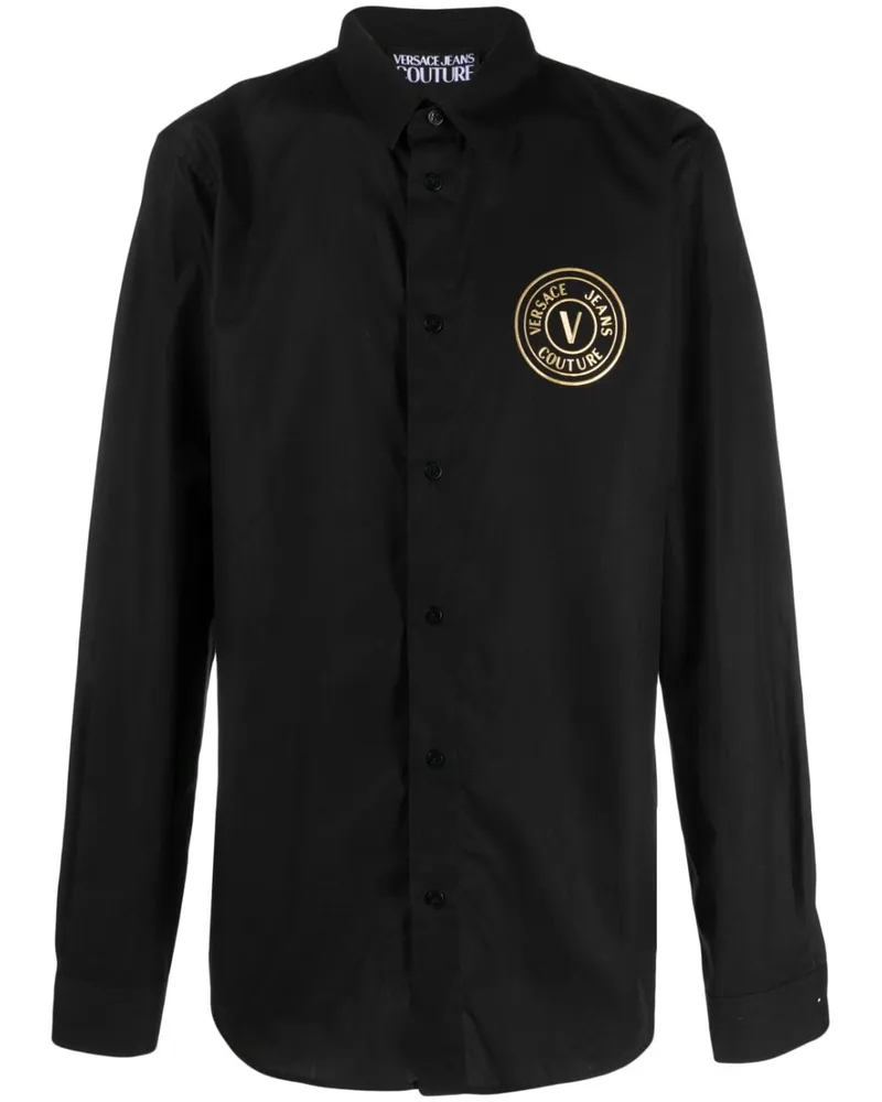 Versace Jeans Hemd mit Logo-Print - Schwarz Schwarz