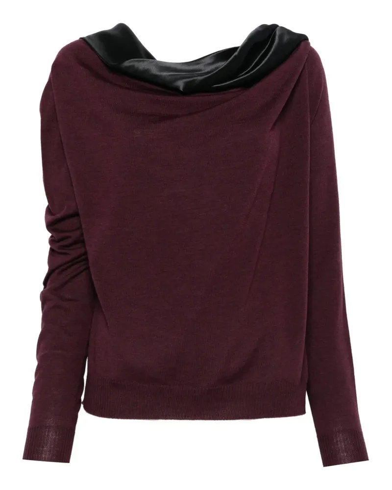 Alberta Ferretti Pullover mit Satineinsatz - Rot Rot