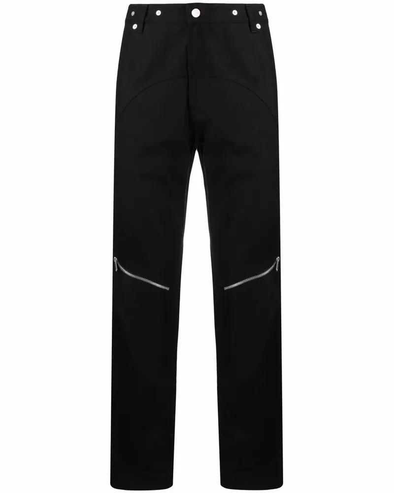 Heliot Emil Gerade Hose mit Reißverschlussdetail - Schwarz Schwarz