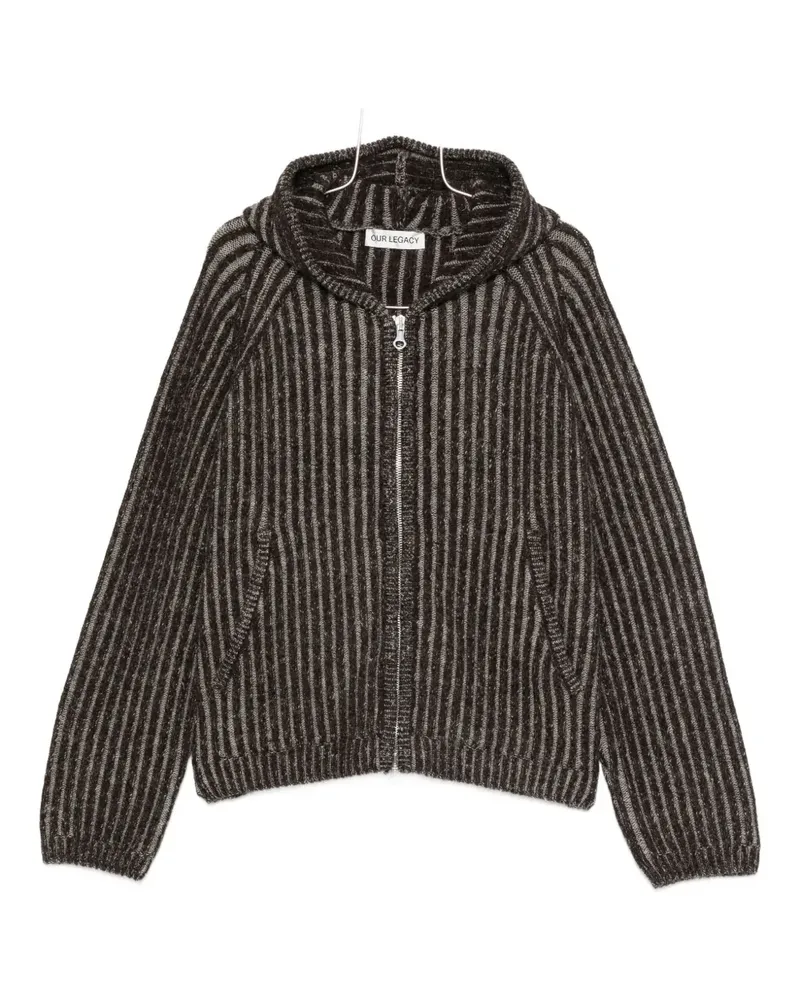 Our Legacy striped hooded cardigan - Braun Braun