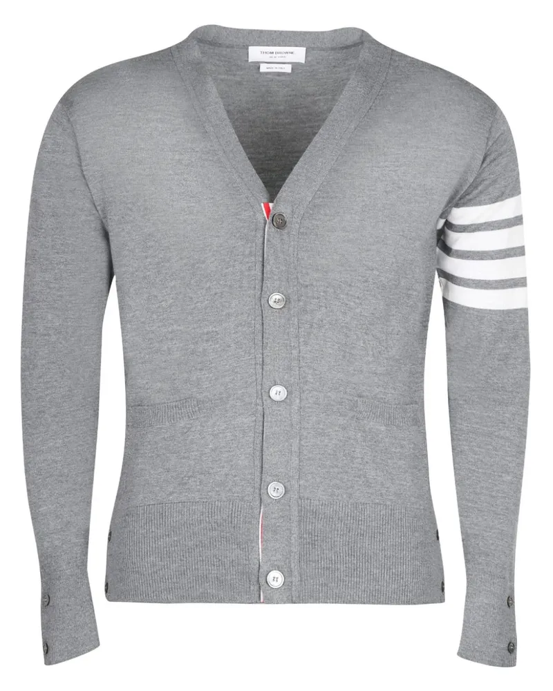 Thom Browne Cardigan mit Akzentstreifen - Grau Grau