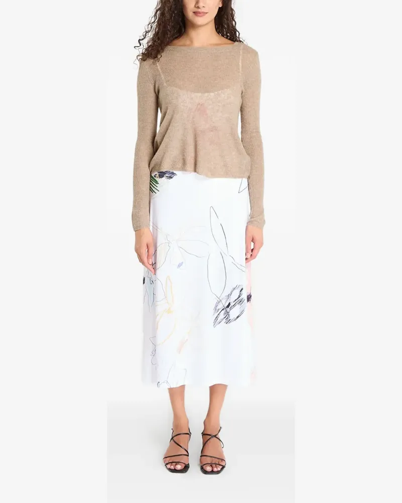 Desigual Florales Kala Kleid im Lagen-Look - Nude Nude