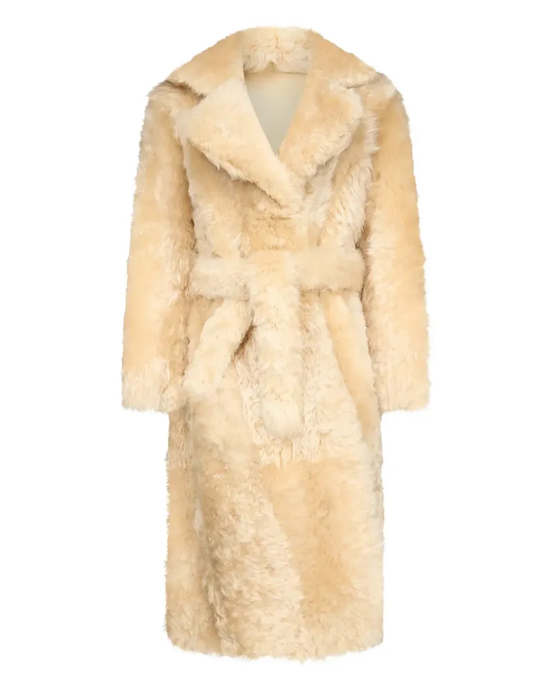 Ludovic de Saint Sernin shearling belted coat - Nude Nude