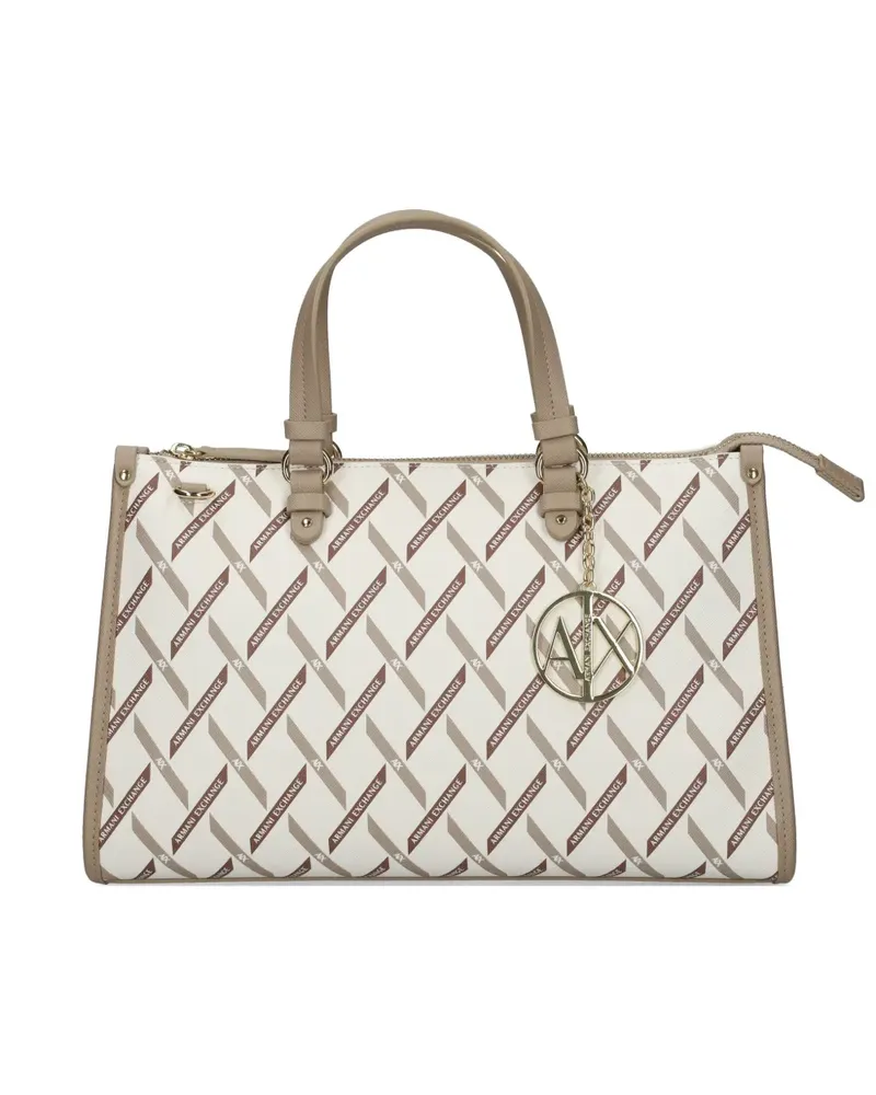 Armani Exchange Tote Bag mit Logo-Anhänger - Weiß Weiß