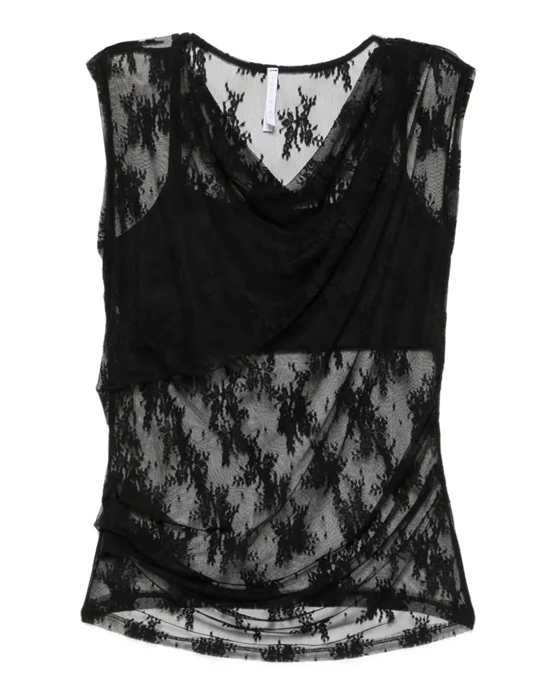 IMPERIAL Drapierte Bluse - Schwarz Schwarz