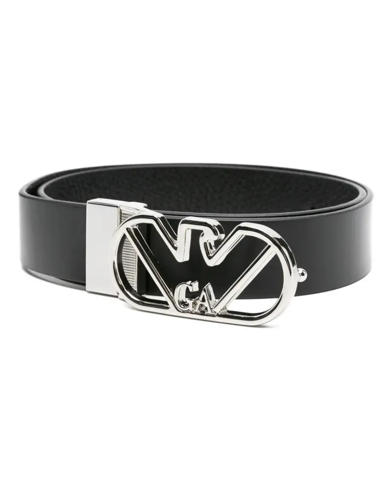 Emporio Armani Ledergürtel mit Logo-Schnalle - Schwarz Schwarz