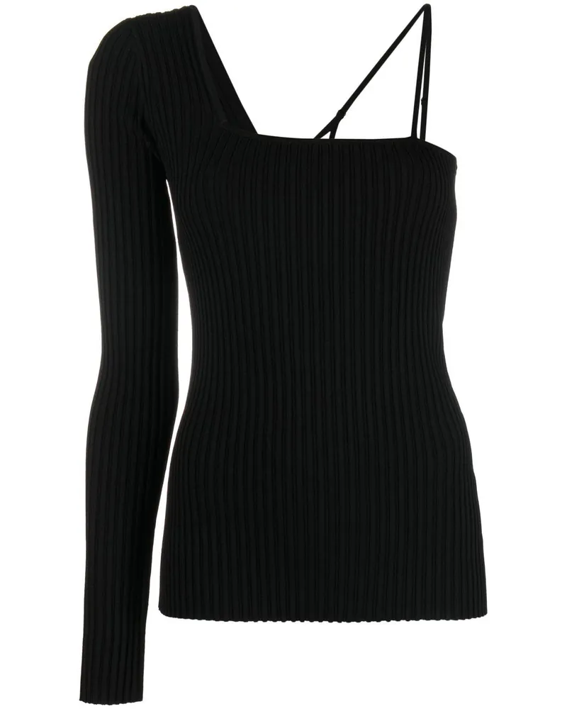 Helmut Lang Asymmetrisches Oberteil - Schwarz Schwarz