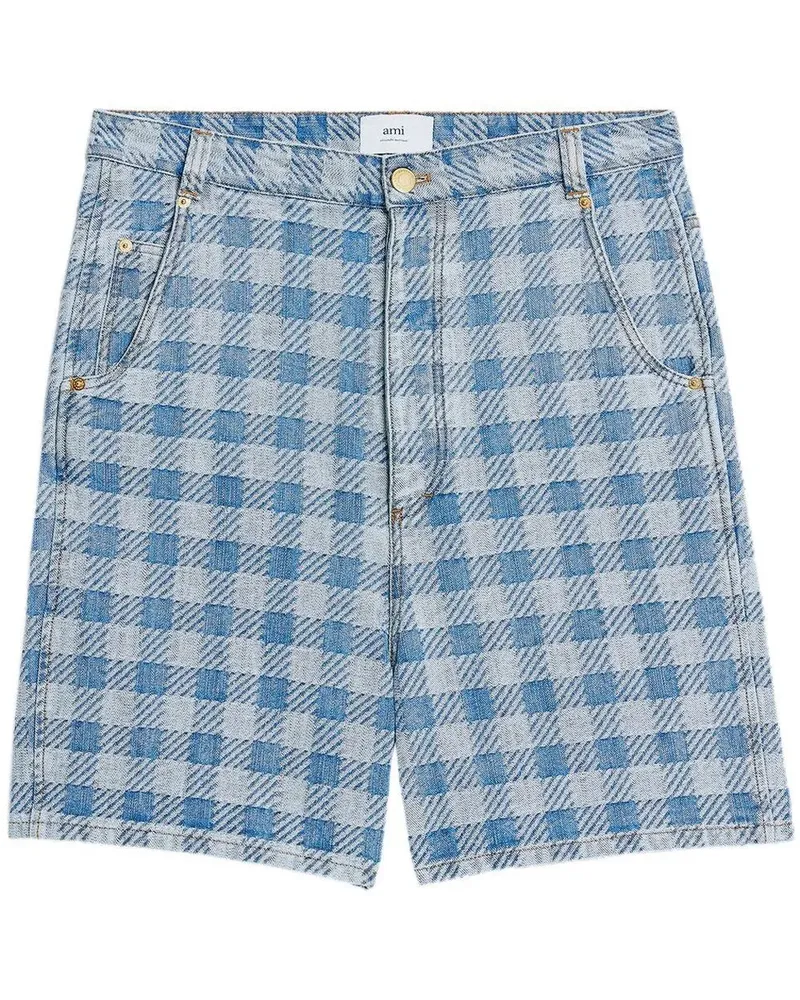 AMI Paris Karierte Alex Jeans-Shorts - Blau Blau