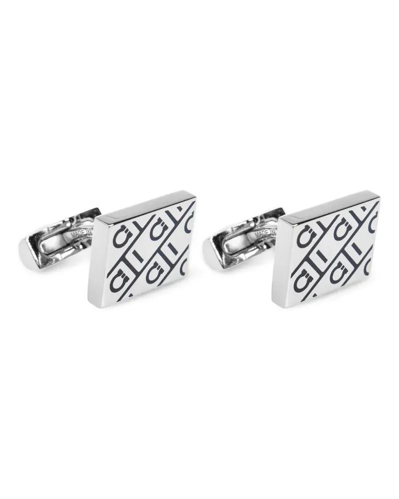 Ferragamo Gemusterte Manschettenknöpfe - Silber Silber