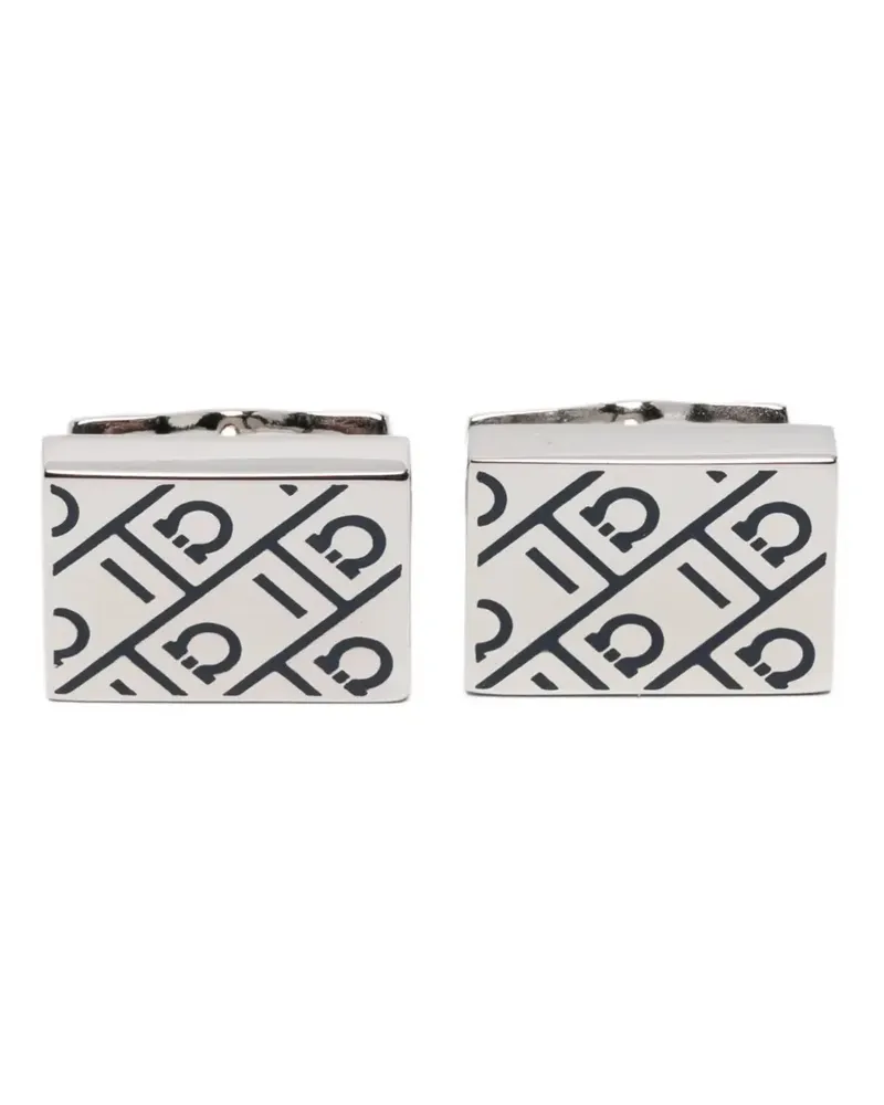 Ferragamo Gemusterte Manschettenknöpfe - Silber Silber