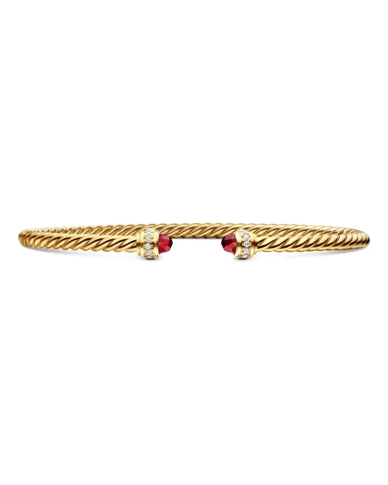 David Yurman 18kt Classic Cablespira Gelbgoldarmband mit Diamant 3mm Gold
