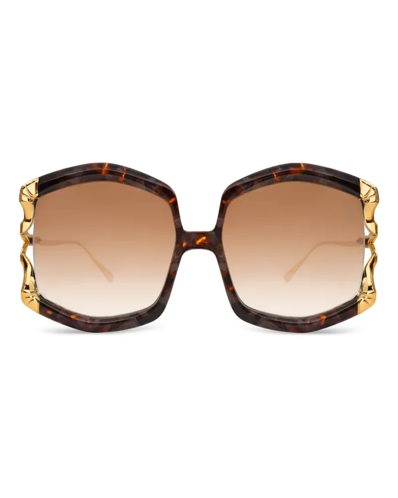 Anna-Karin Karlsson La Vie En Rose geometric-frame sunglasses - Braun Braun