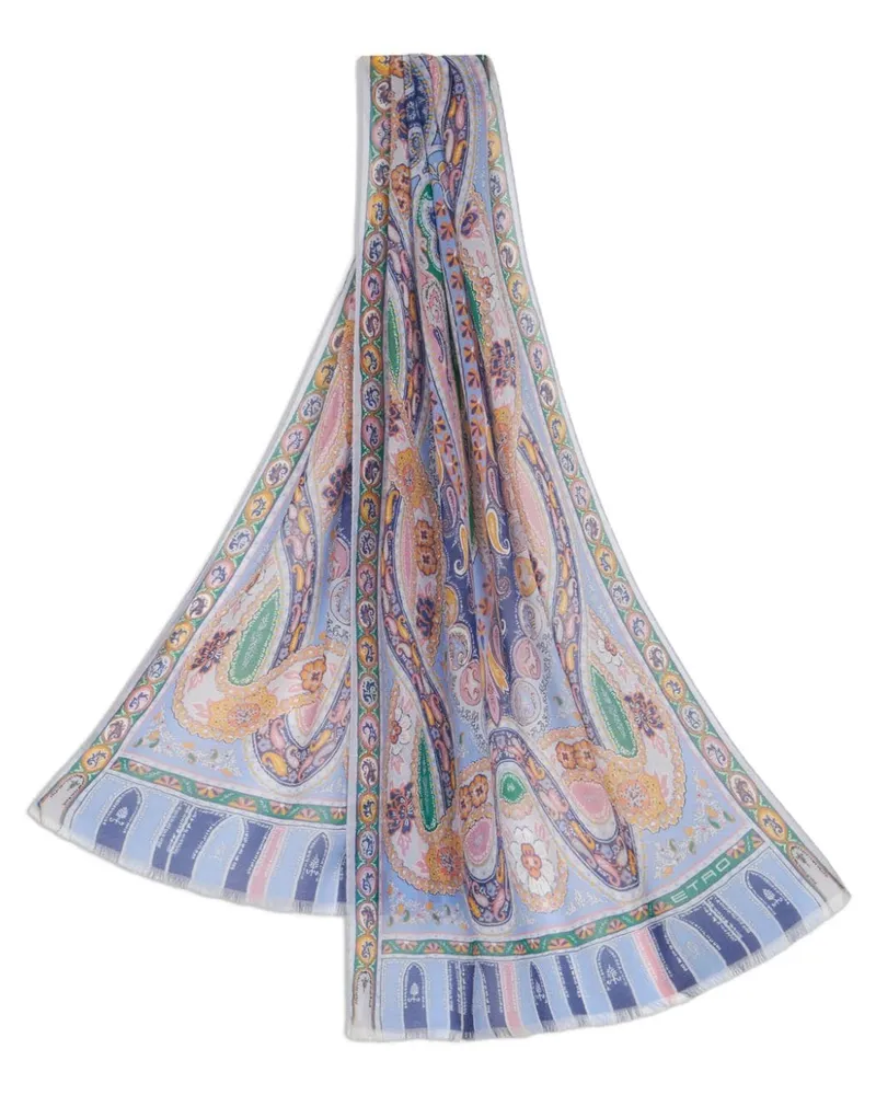 Etro Schal aus Seide - Blau Blau
