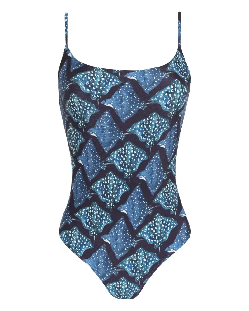 Lygia & Nanny Badeanzug mit Stachelrochen-Print - Blau Blau