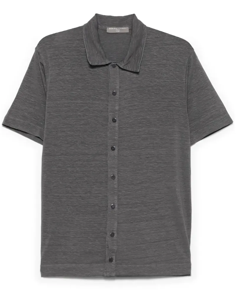 Daniele Fiesoli Poloshirt mit Slub-Textur - Grau Grau