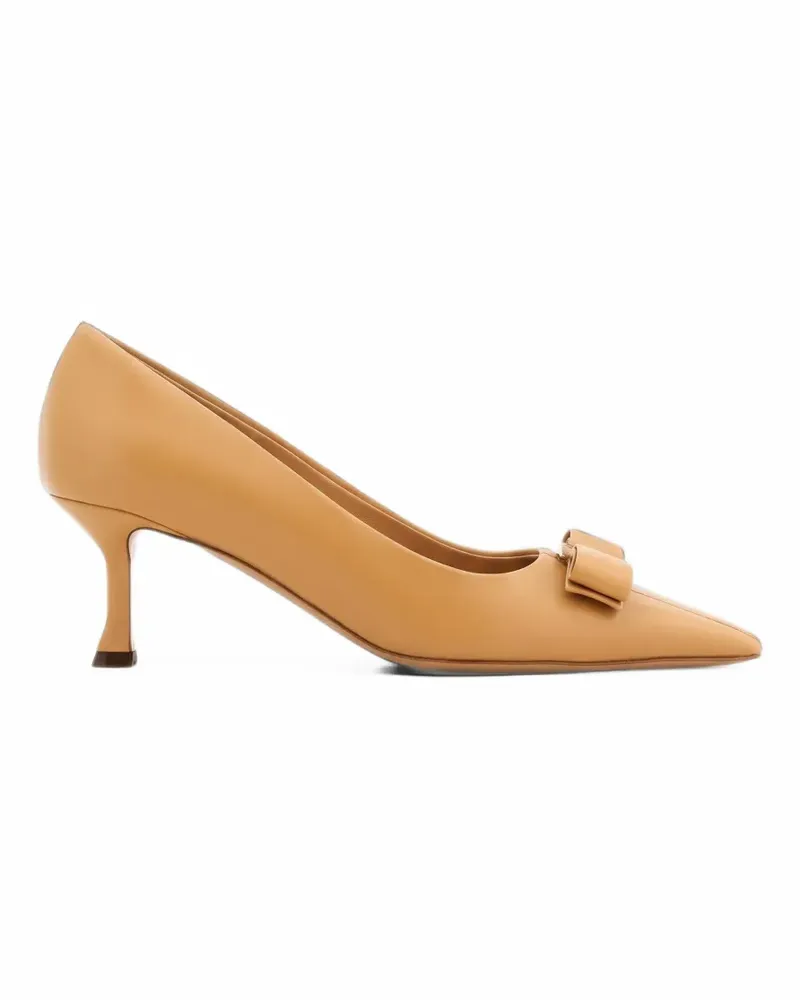 Ferragamo Pumps mit Schleifen - Nude Nude