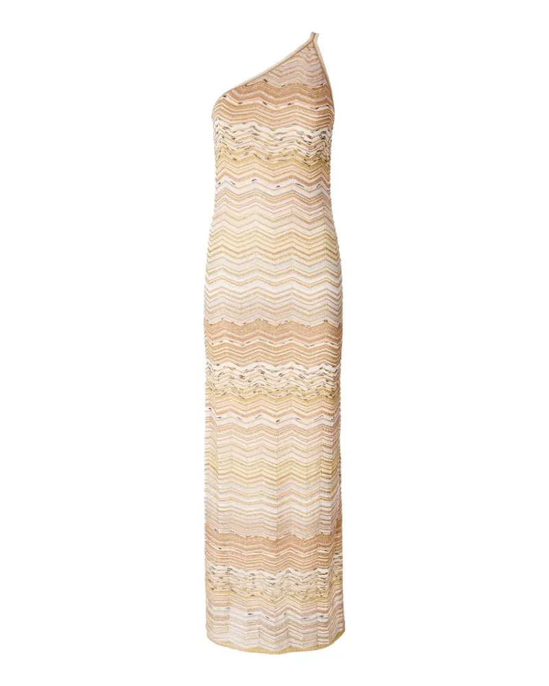 Missoni one-shoulder chevron maxi dress - Nude Nude
