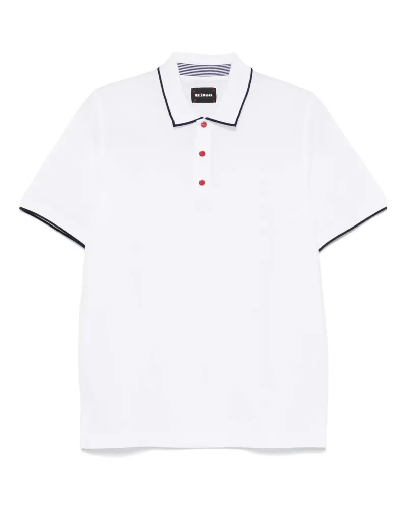 Kiton Poloshirt mit Kontrastdetail - Weiß Weiß