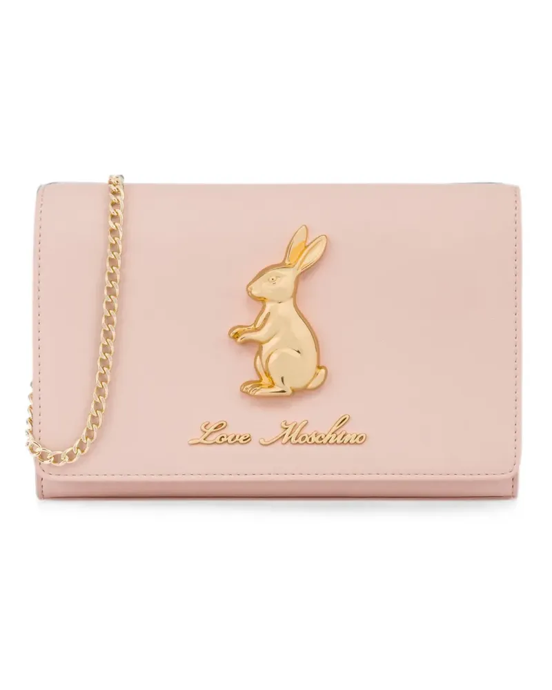Moschino Schultertasche mit Hasenschild - Rosa Rosa
